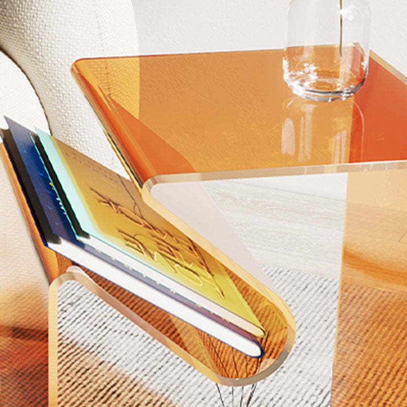 Minimalist Square Acrylic 2-Tier End Table