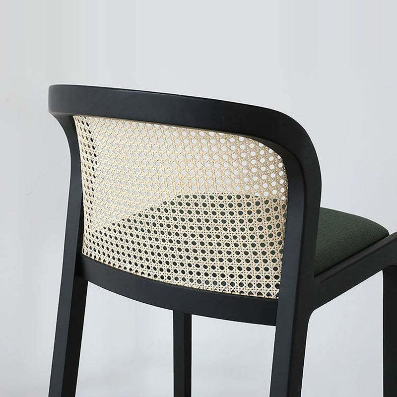 French Fabric Wood Bar Stool
