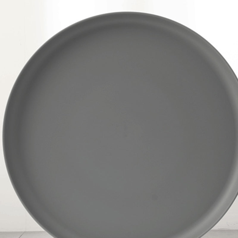 Scandinavian Round Plastic End Table — Gray