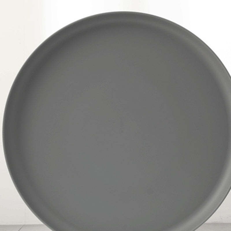 Scandinavian Round Plastic End Table — Gray