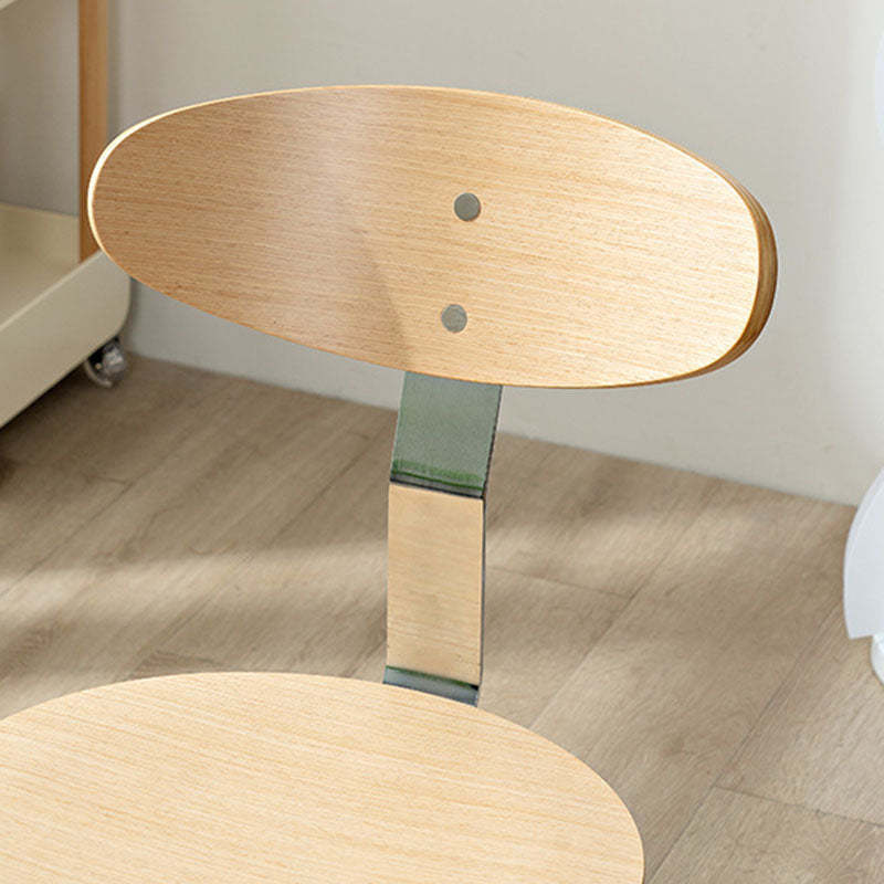 Minimalist Round Wood Iron Dining Chair