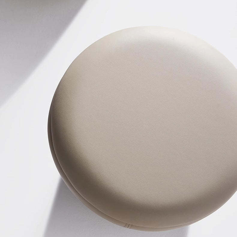 Contemporary Minimalist Leather Round Vanity Stool