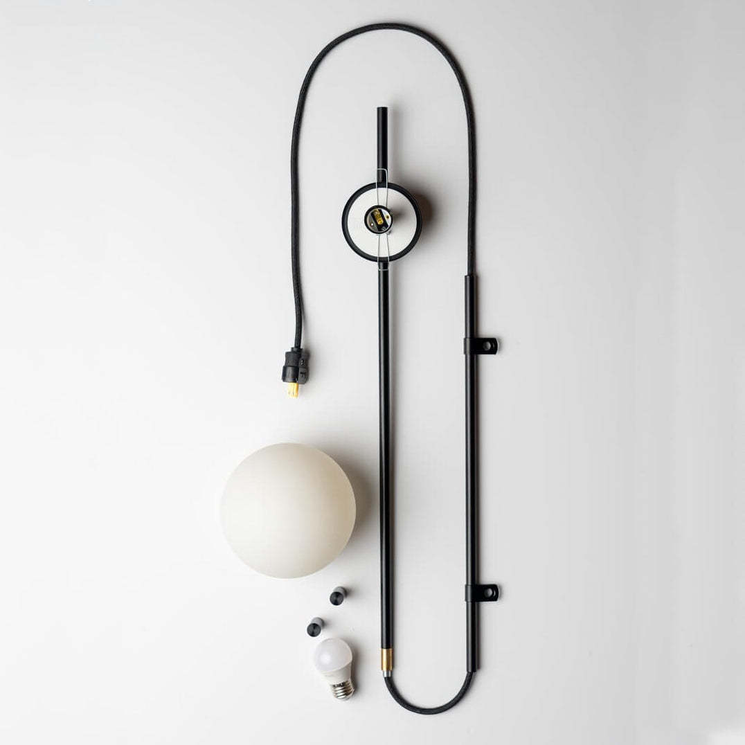 Minimalist Long Pole Glass Globe Sconce