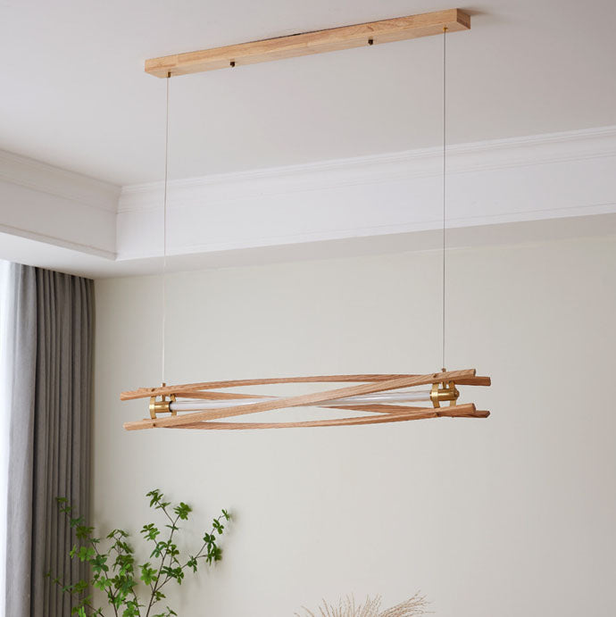 Japanese log column brass chandeliers — 220V-240V (UK/AU)