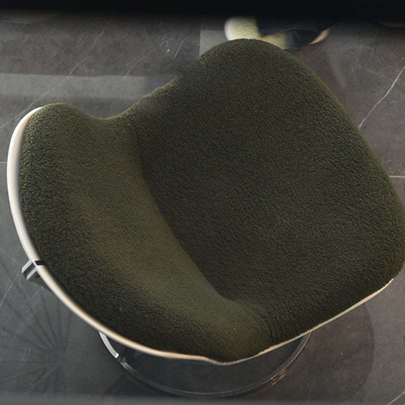 Scandinavian Wraparound Lambswool Curved Accent Chair — G