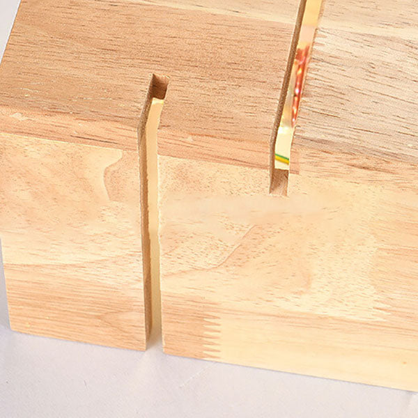 Japanese Minimalist Wooden Square Sconce
