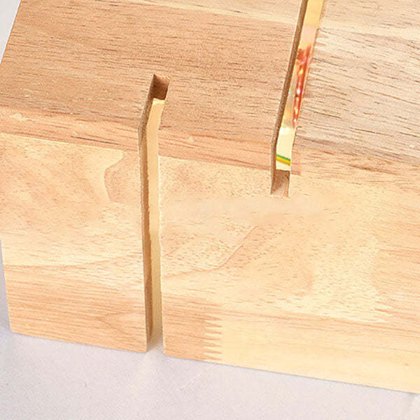 Japanese Minimalist Wooden Square Sconce