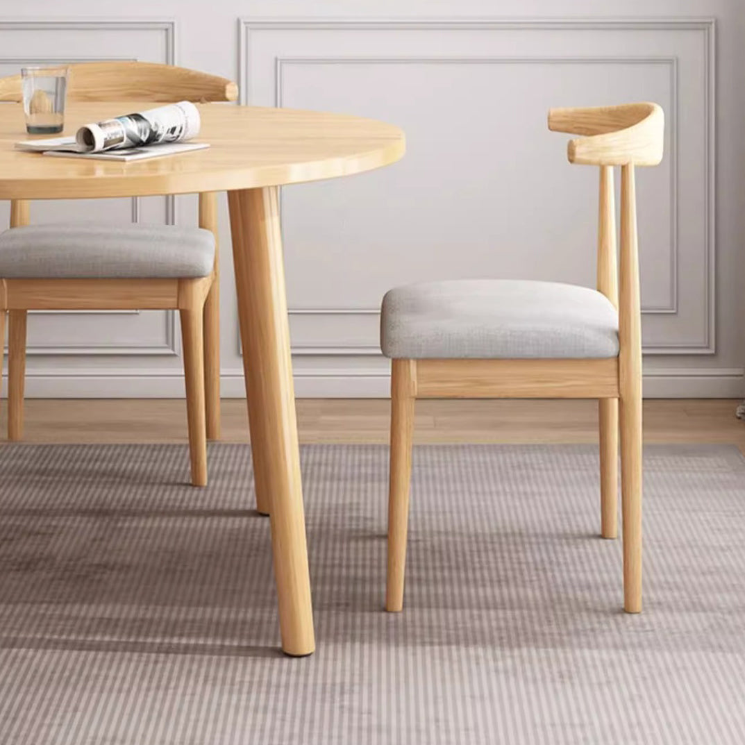 Minimalist Round Faux Slab Wood Dining Table