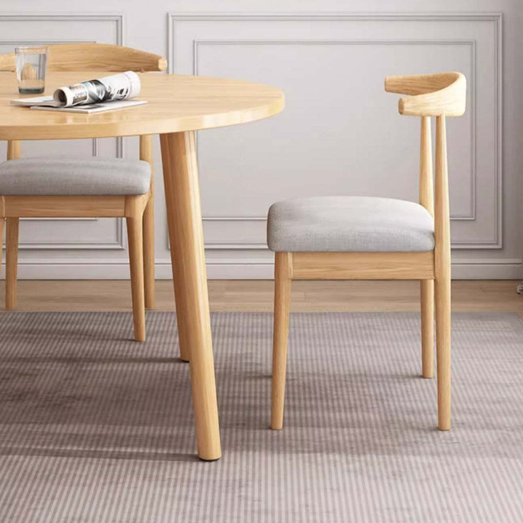 Minimalist Round Faux Slab Wood Dining Table