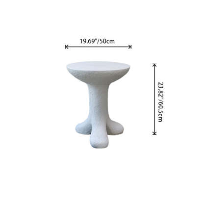 Modern Art Deco Magnesium Oxide Round Side Table 3-Leg