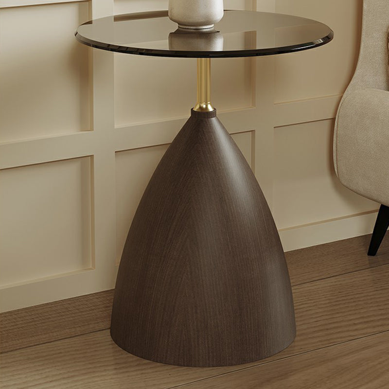 Minimalist Cone Glass Steel End Table