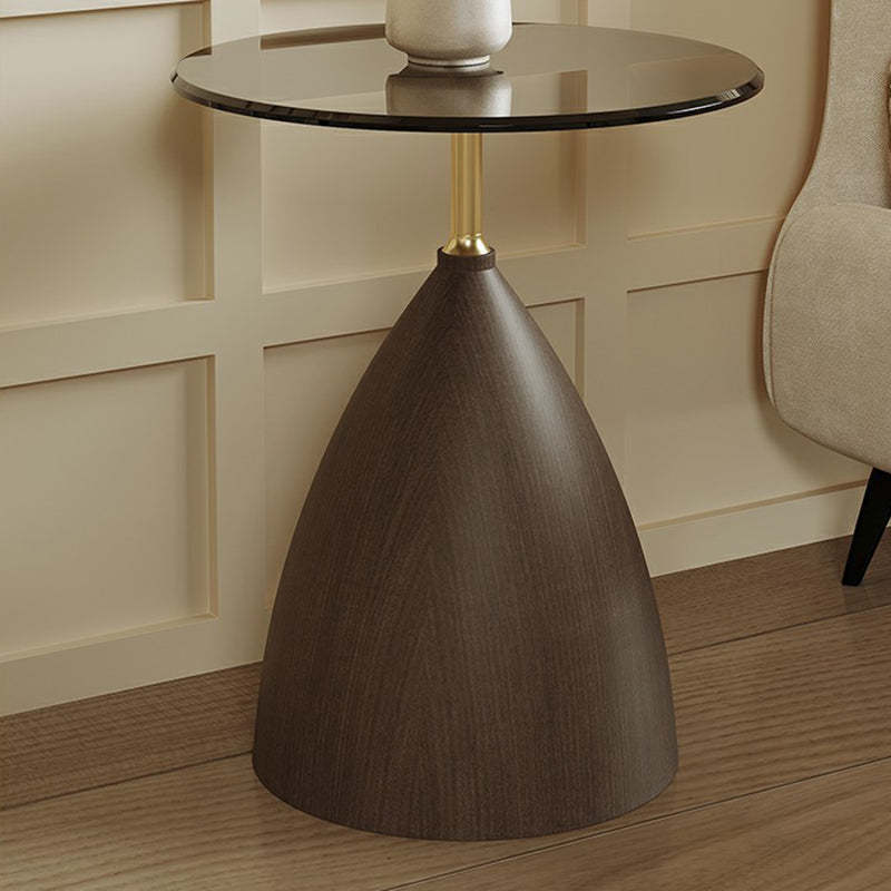 Minimalist Cone Glass Steel End Table