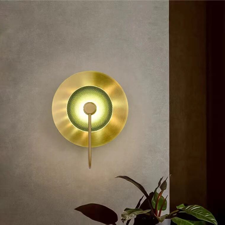 Scandinavian Disc Iron Glass Wall Sconce