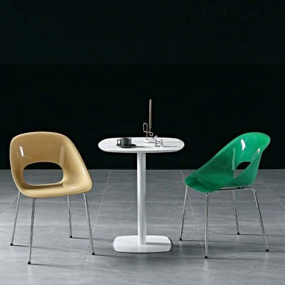 Hollow Back Metal Dining Chair