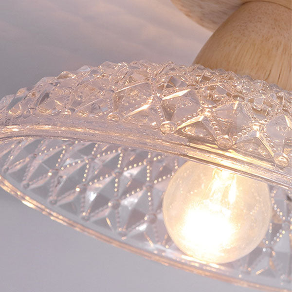 Lighom log glass semi-flush mount light for living room — Large - E / 220V-240V (UK/AU)