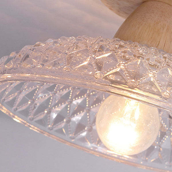 Japanese Minimalist Log Glass Ceiling Light