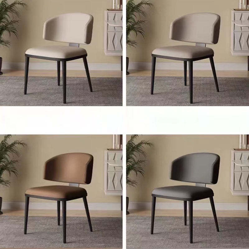 Minimalist Leather Iron Dining Chair