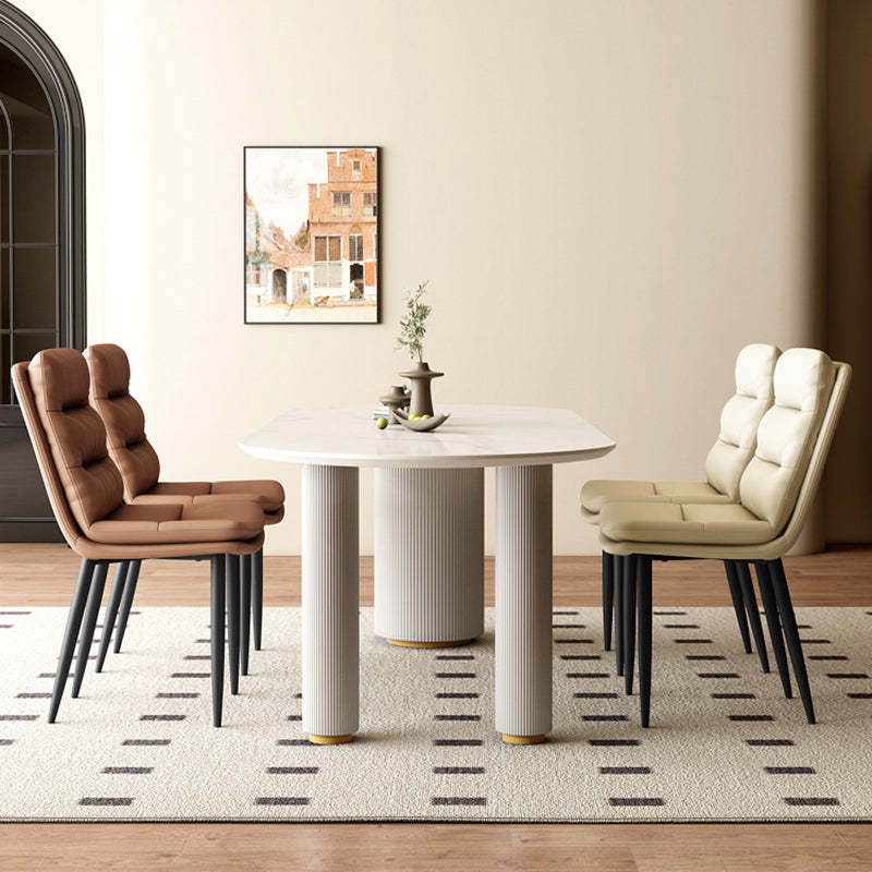 Minimalist Leather Steel Dining Chair