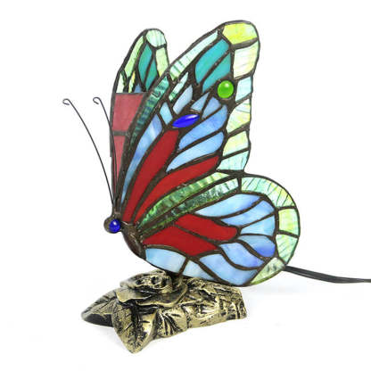 Tiffany Glass Butterfly Night Light Lamp