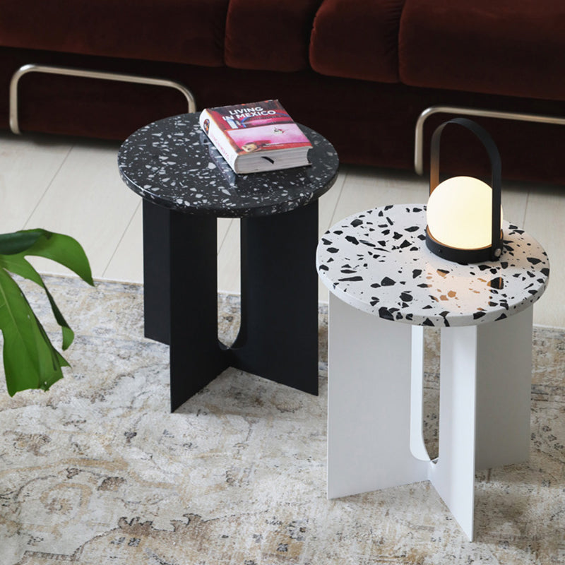 Modern Round Terrazzo Steel Coffee Table — B