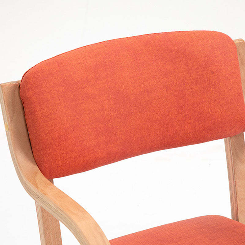 Modern Fabric Wood Curved Dining Chair