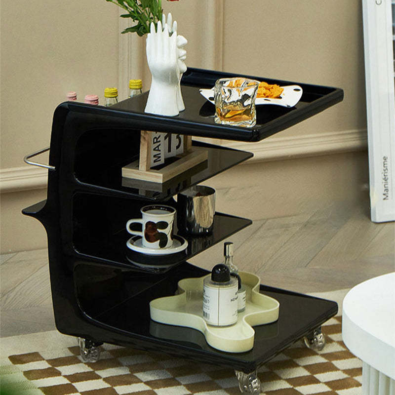 Scandinavian Stainless Steel C-Shape End Table