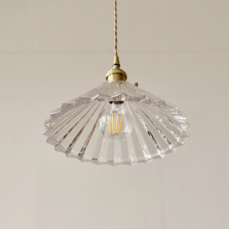 Nordic Vintage Clear Brass Glass Pendant