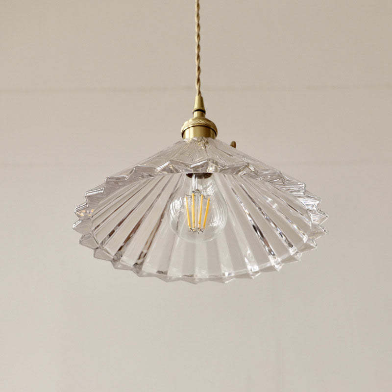 Nordic Vintage Clear Brass Glass Pendant