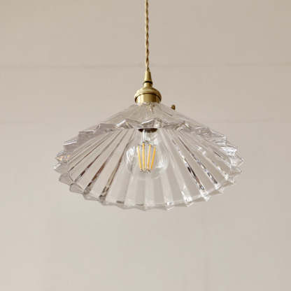 Nordic Vintage Clear Brass Glass Pendant