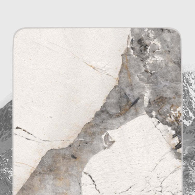 Contemporary Marble Pattern Steel Coffee Table