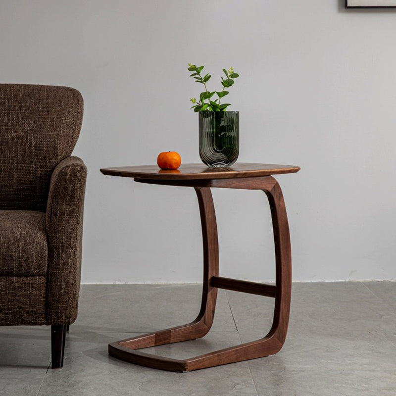 Nordic C-Shape Walnut Ash Wood End Table