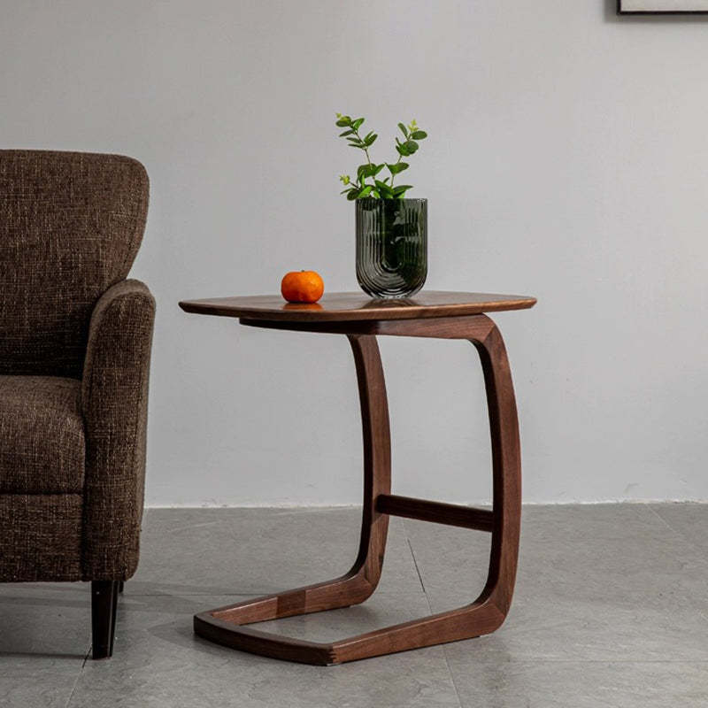 Nordic C-Shape Walnut Ash Wood End Table