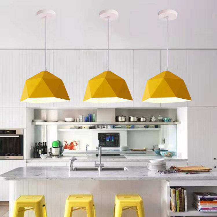 Modern Macaron Iron Lozenge Pendant Light
