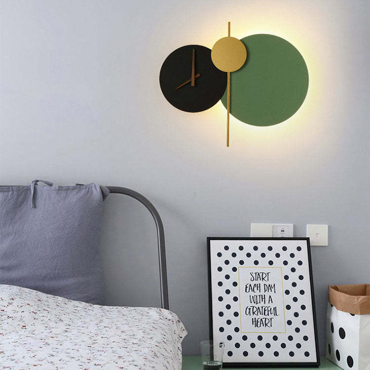 Minimalist Iron Acrylic LED Clock Sconce