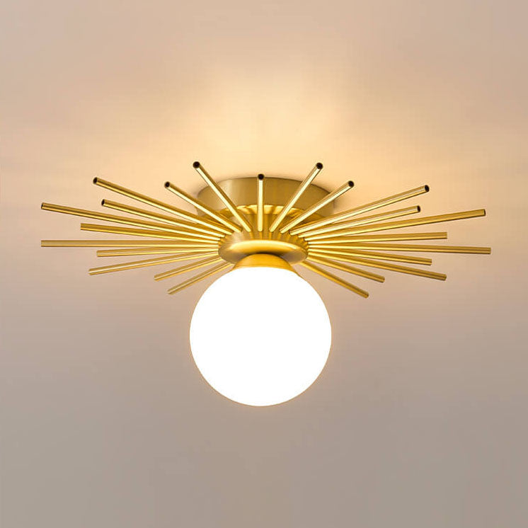 Glass Ball Semi-Flush Ceiling Light