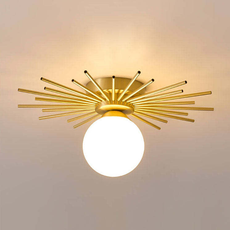 Glass Ball Semi-Flush Ceiling Light
