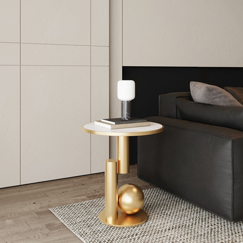 Scandinavian Cylinder Sintered Stone Side Table