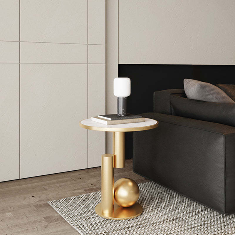 Scandinavian Cylinder Sintered Stone Side Table