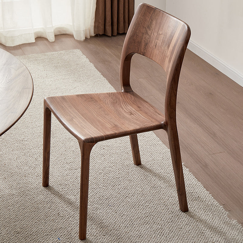 Retro Walnut Square Dining Chair