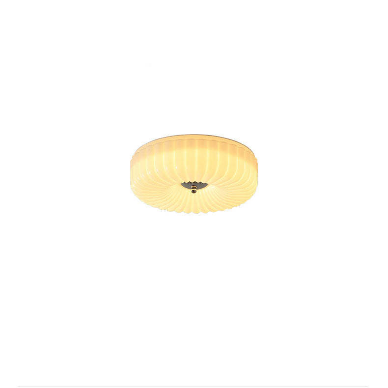 Nordic Striped Glass Round LED Flush Mount Light