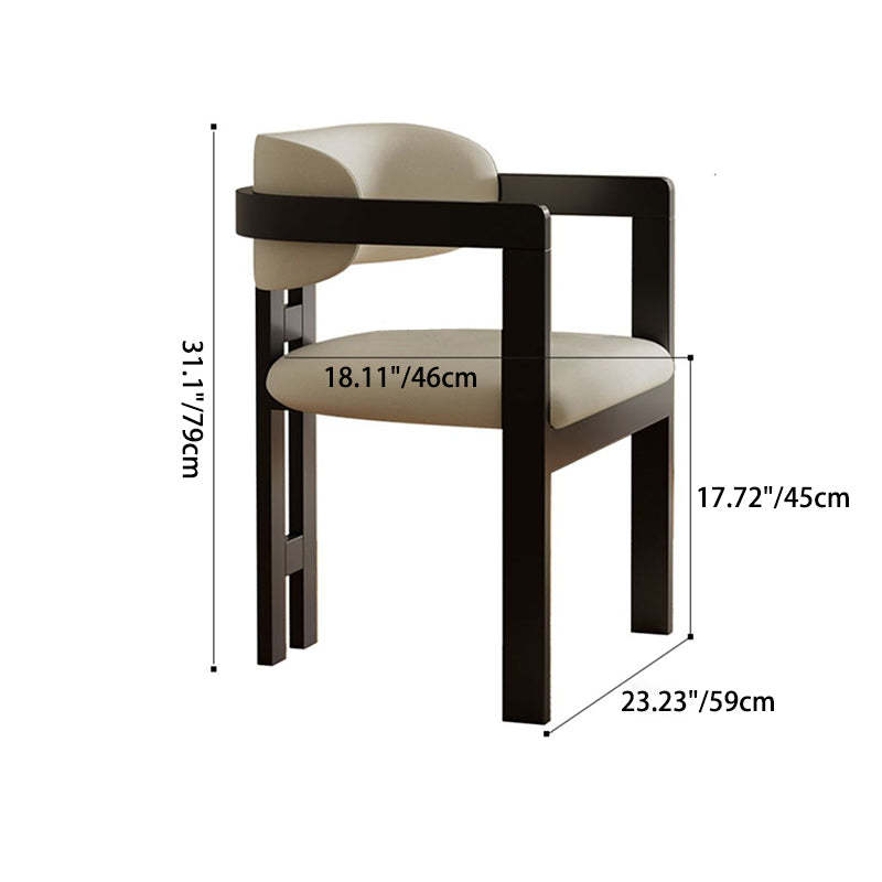 Minimalist Leather Ash Wood Dining Armchair