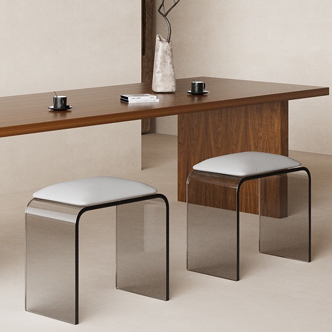Minimalist Acrylic Leather Vanity Stool