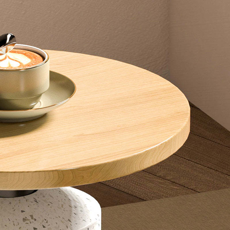 Minimalist Tapered Wood Marble Coffee Table