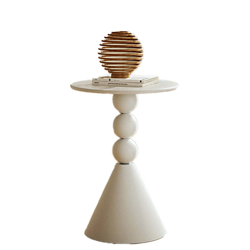 Modern Art Deco Orb Cone Marble Iron End Table