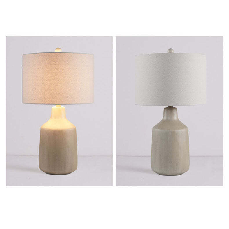Vintage Minimalist Fabric Cement Base Lamp