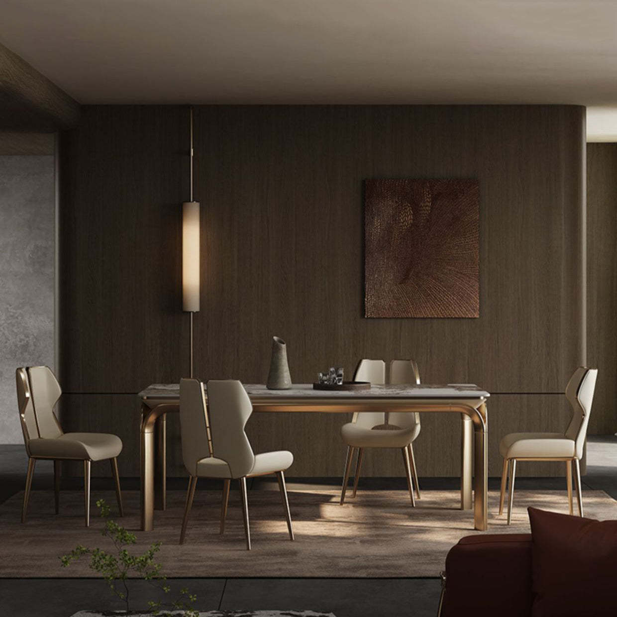 Modern Microfiber Leather Steel Dining Chair