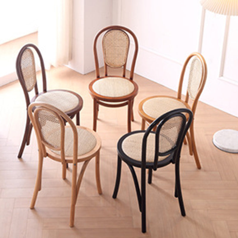 Vintage Rattan Woven Wooden Dining Chair