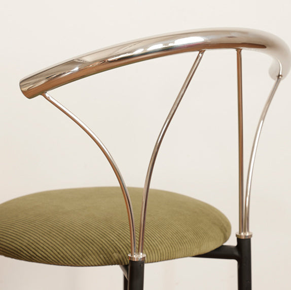 Nordic Scalloped Corduroy Round Dining Chair
