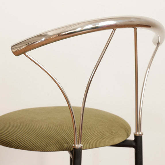 Nordic Scalloped Corduroy Round Dining Chair