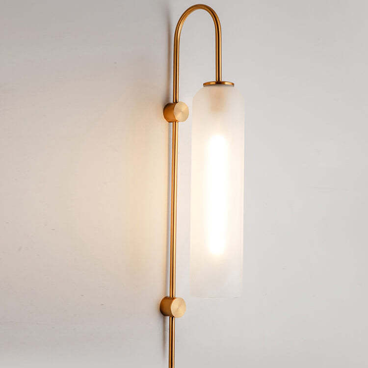 Nordic Luxury Glass Column Bent Arm Sconce